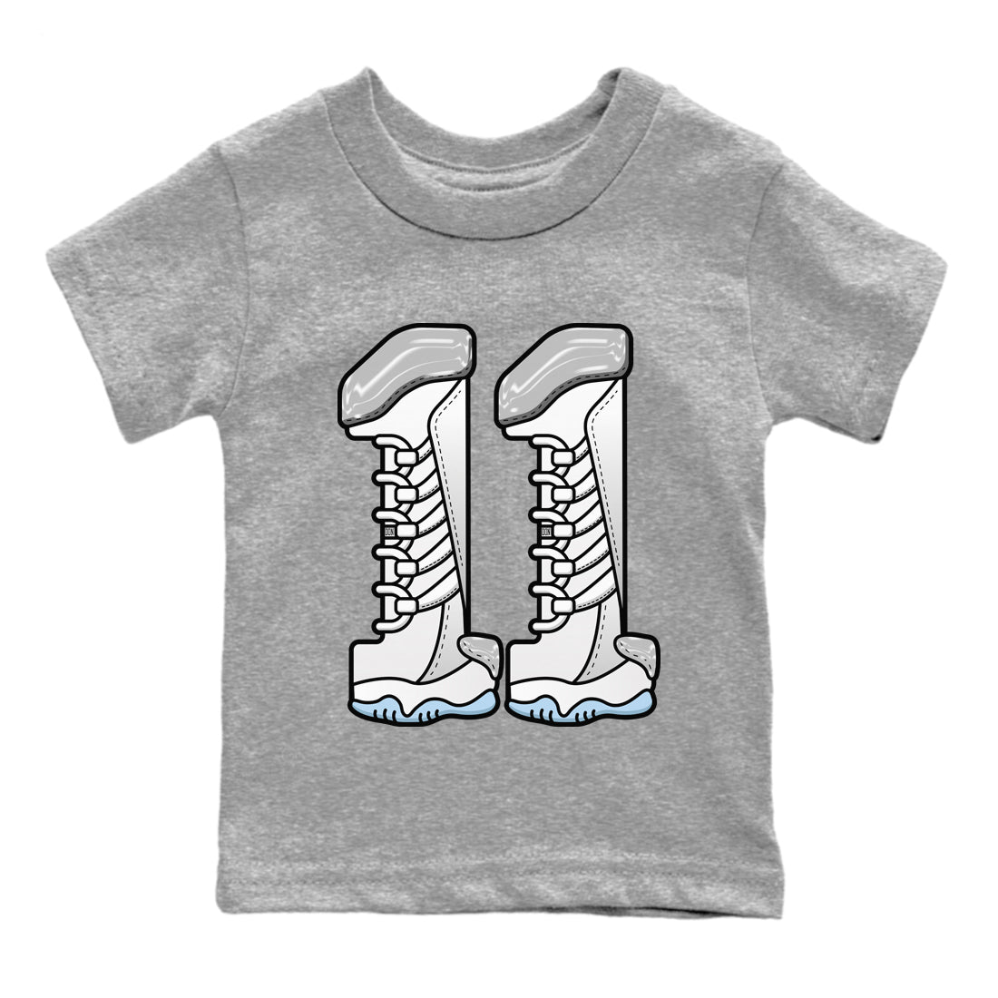Air Jordan 11 White Cement Sneaker Match Tees Number 11 Sneaker Tees Air Jordan 11 Cement Grey Sneaker Release Tees Kids Shirts Heather Grey 2