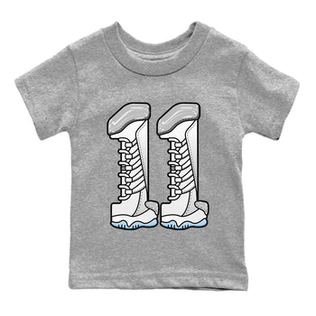 Air Jordan 11 White Cement Sneaker Match Tees Number 11 Sneaker Tees Air Jordan 11 Cement Grey Sneaker Release Tees Kids Shirts Heather Grey 2