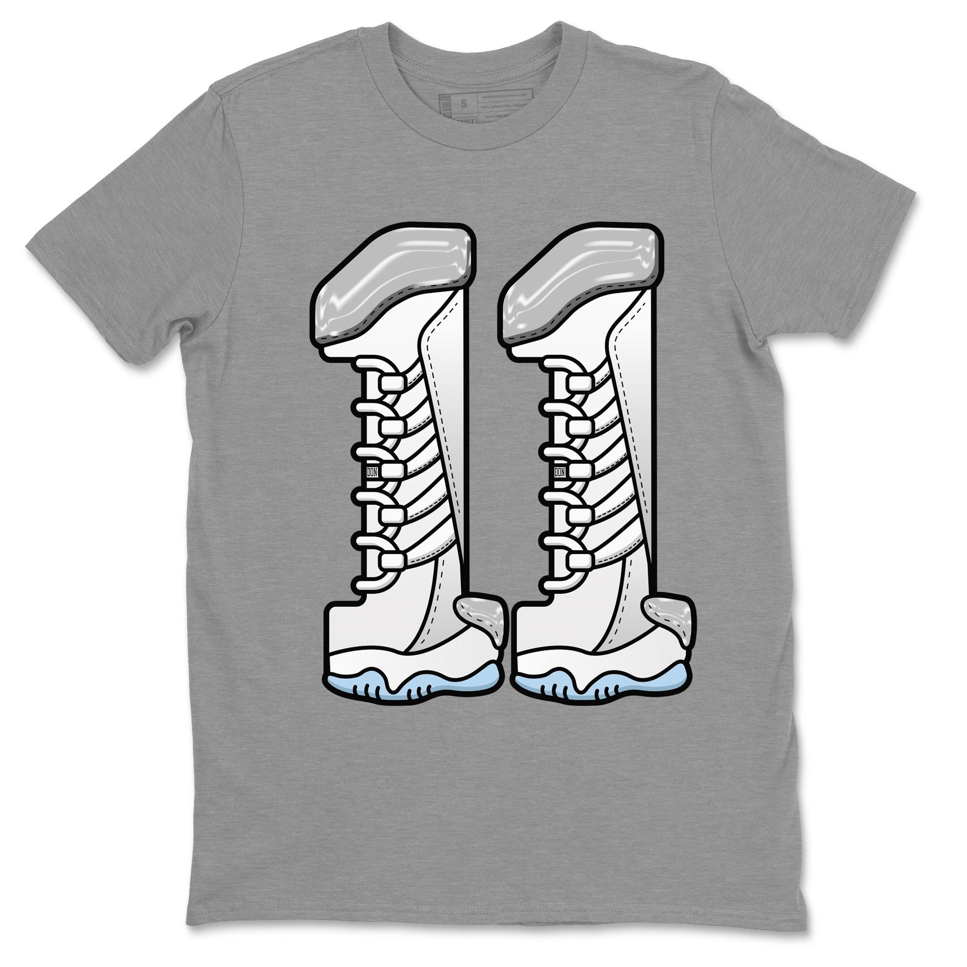 Air Jordan 11 White Cement Sneaker Match Tees Number 11 Sneaker Tees Air Jordan 11 Cement Grey Sneaker Release Tees Unisex Shirts Heather Grey 2
