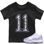 Jordan 11 Pure Violet Sneaker Match Tees Number 11 Sneaker Tees Jordan 11 Pure Violet Sneaker Release Tees Kids Shirts