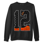 Air Jordan 12 Brilliant Orange Sneaker Match Tees Number 12 Sneaker Tees Air Jordan 12 Orange Sneaker Release Tees Unisex Shirts Black 2