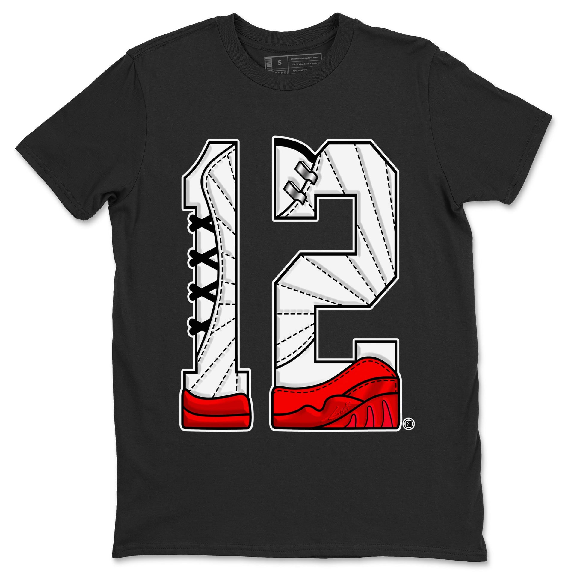 12s Cherry Sneaker Match Tees Number 12 Sneaker Tees Air Jordan 12 Cherry Sneaker Release Tees Unisex Shirts Black 2