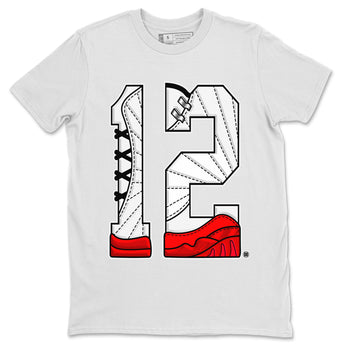 12s Cherry Sneaker Match Tees Number 12 Sneaker Tees Air Jordan 12 Cherry Sneaker Release Tees Unisex Shirts White 2