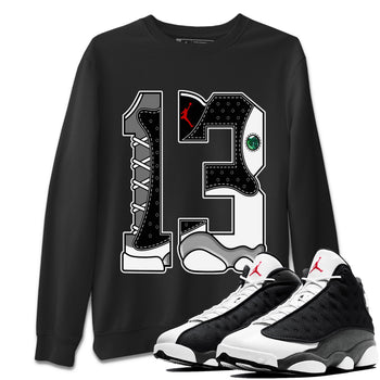 Air Jordan 13 Black Flint Sneaker Match Tees Number 13 Sneaker Tees Air Jordan 13 Retro Black Flint Sneaker Release Tees Unisex Shirts Black 1