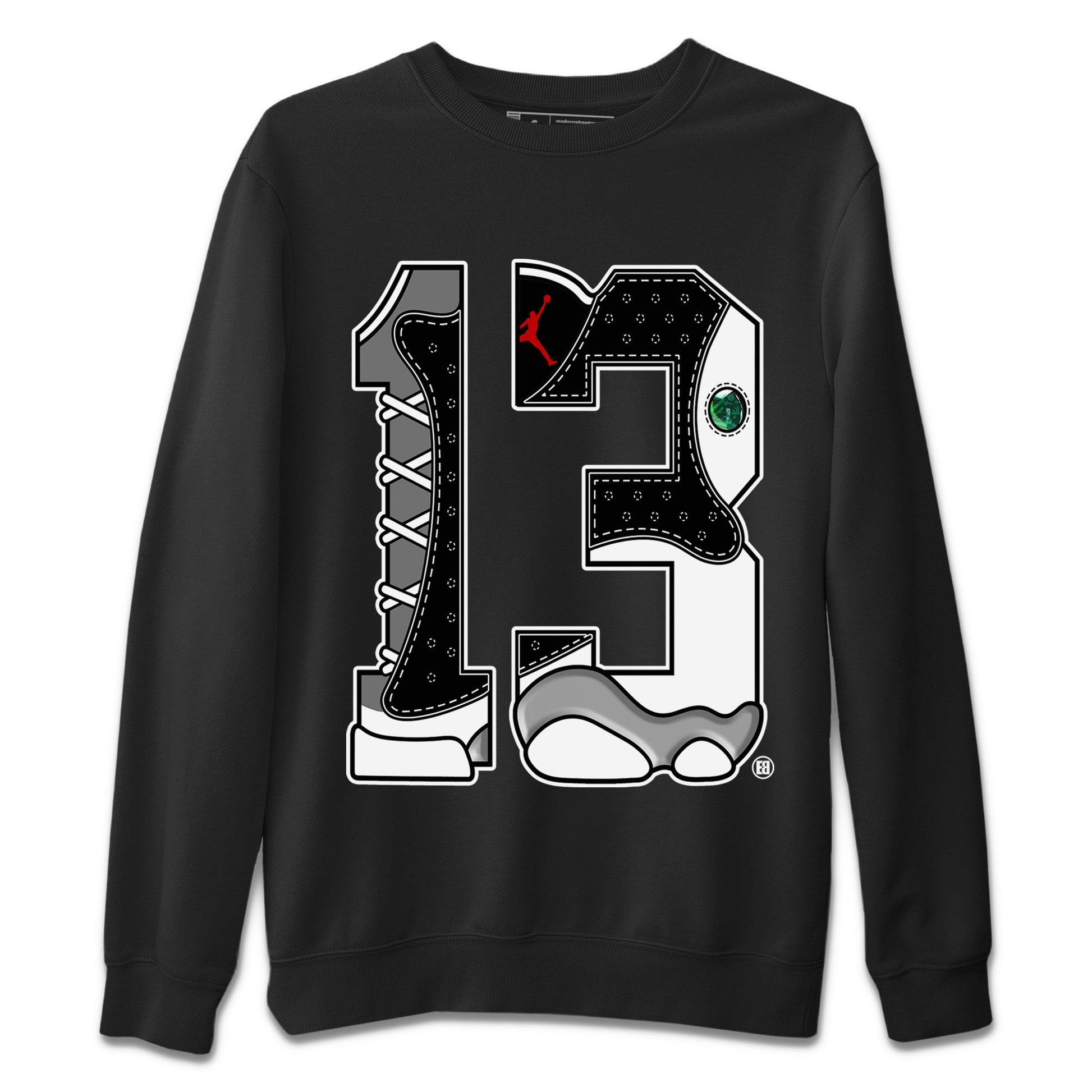 Air Jordan 13 Black Flint Sneaker Match Tees Number 13 Sneaker Tees Air Jordan 13 Retro Black Flint Sneaker Release Tees Unisex Shirts Black 2