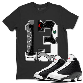 Air Jordan 13 Black Flint Sneaker Match Tees Number 13 Sneaker Tees Air Jordan 13 Retro Black Flint Sneaker Release Tees Unisex Shirts Black 1