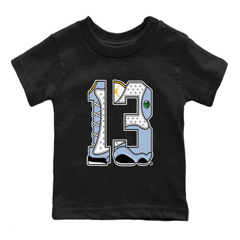 AJ13 Blue Grey shirt to match jordans Number 13 sneaker tees streetwear brand Air Jordan 13 Blue Grey SNRT sneaker release tees baby toddler Black 2 cotton Shirt