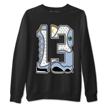 AJ13 Blue Grey shirt to match jordans Number 13 sneaker tees streetwear brand Air Jordan 13 Blue Grey SNRT Sneaker Release Tees unisex cotton Black 2 crew neck shirt