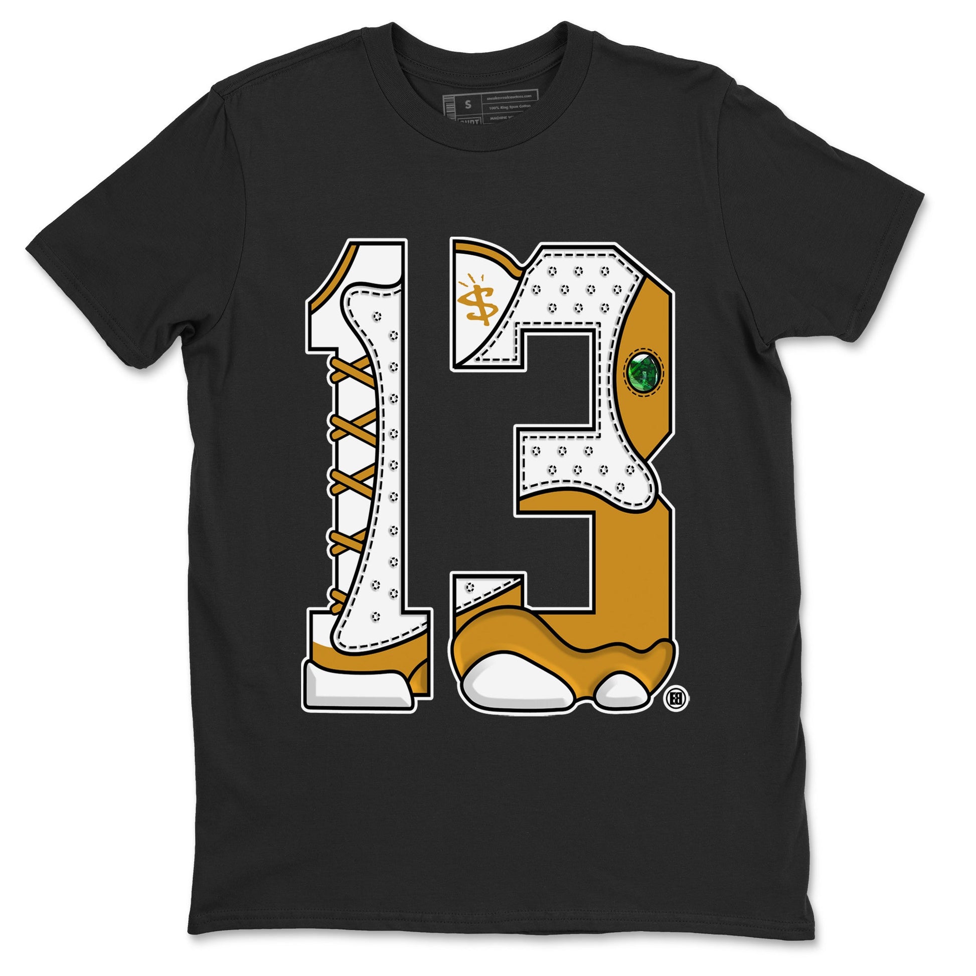 Jordan Retro 13 Wheat Sneaker Matching Tee Number 13 Sneaker Tees Air Jordan 13 Wheat Sneaker Release Tees Unisex Shirts Black 2