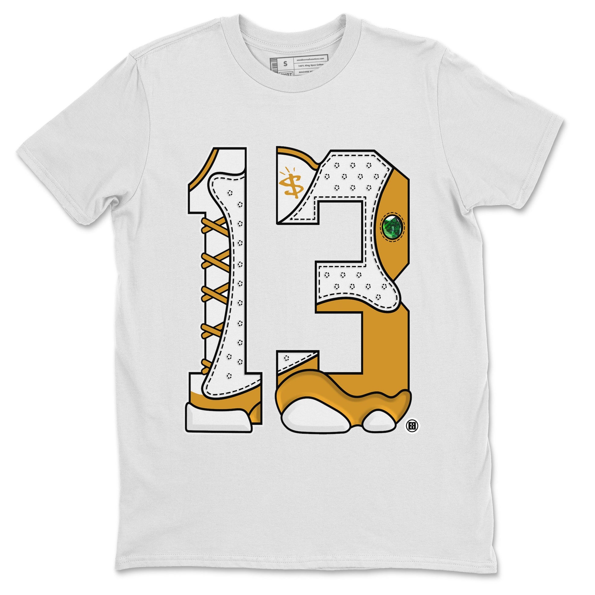 Jordan Retro 13 Wheat Sneaker Matching Tee Number 13 Sneaker Tees Air Jordan 13 Wheat Sneaker Release Tees Unisex Shirts White 2