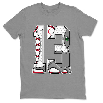 Air Jordan 13 Wolf Grey Sneaker Match Tees Number 13 Sneaker Tees Air Jordan 13 Retro Wolf Grey T-Shirt Unisex Shirts Heather Grey 2
