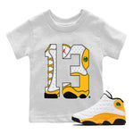 Jordan 13 Del Sol Sneaker Match Tees Number 13 Sneaker Tees Jordan 13 Del Sol Sneaker Release Tees Kids Shirts