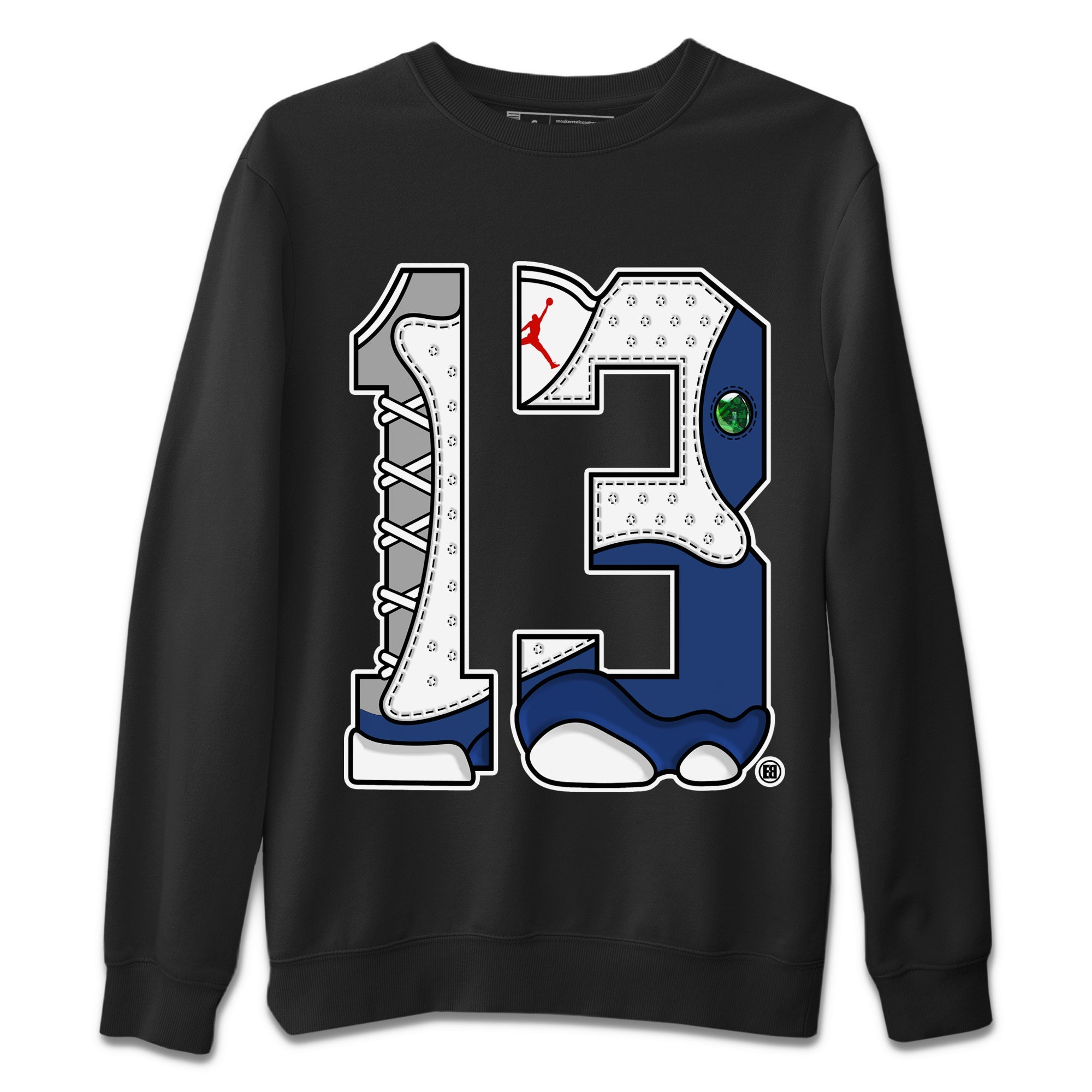 Jordan 13 French Blue Sneaker Match Tees Number 13 Sneaker Tees Jordan 13 French Blue Sneaker Release Tees Unisex Shirts