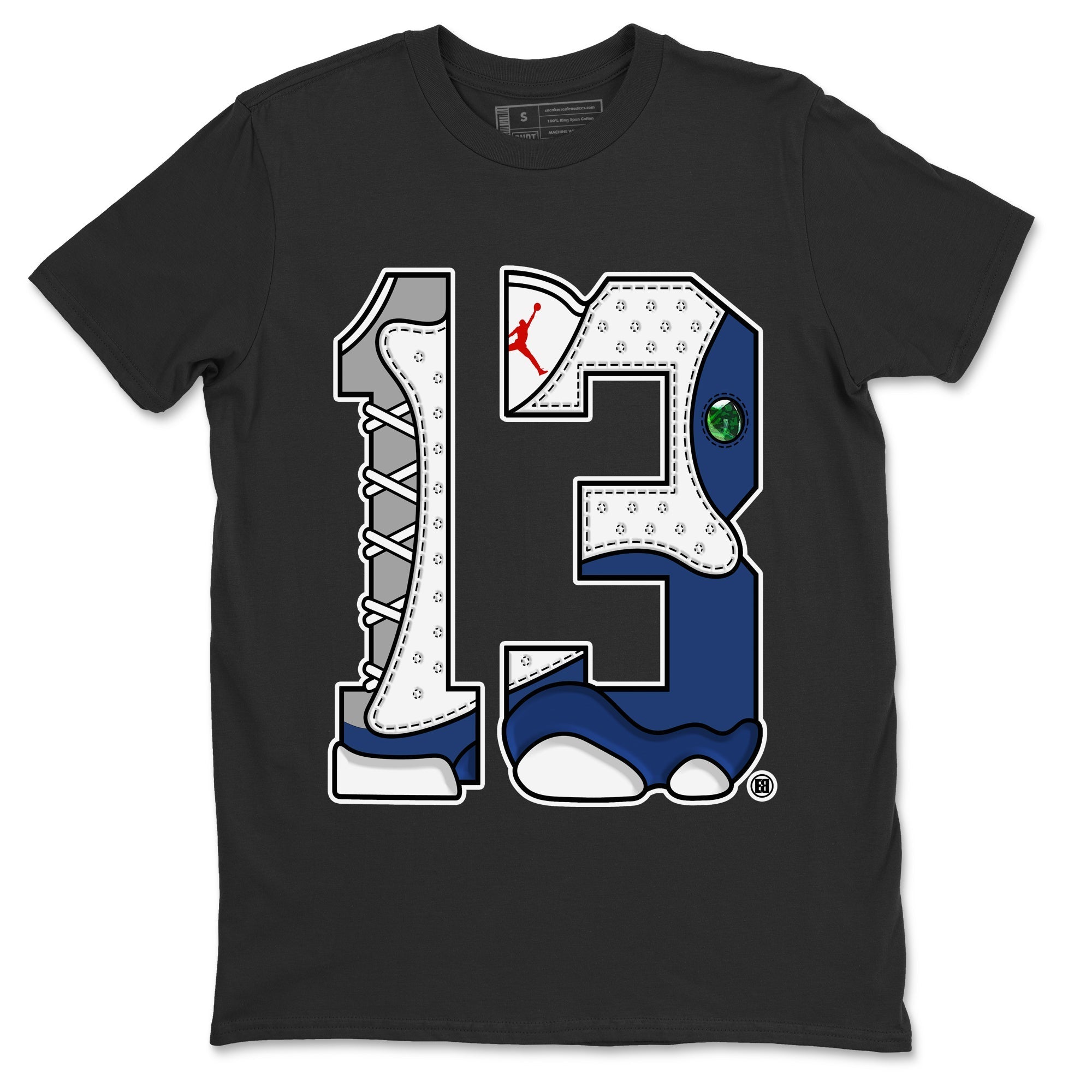 Jordan 13 French Blue Sneaker Match Tees Number 13 Sneaker Tees Jordan 13 French Blue Sneaker Release Tees Unisex Shirts