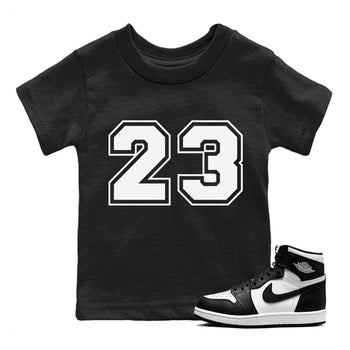 Jordan 1 Black White Sneaker Match Tees Number 23 Sneaker Tees Jordan 1 Black White Sneaker Release Tees Kids Shirts