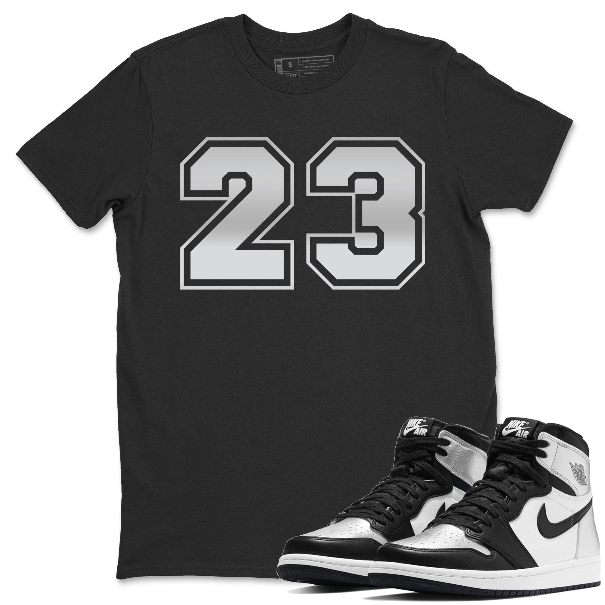 Jordan 1 Silver Toe Sneaker Match Tees Number 23 Sneaker Tees Jordan 1 Silver Toe Sneaker Release Tees Unisex Shirts