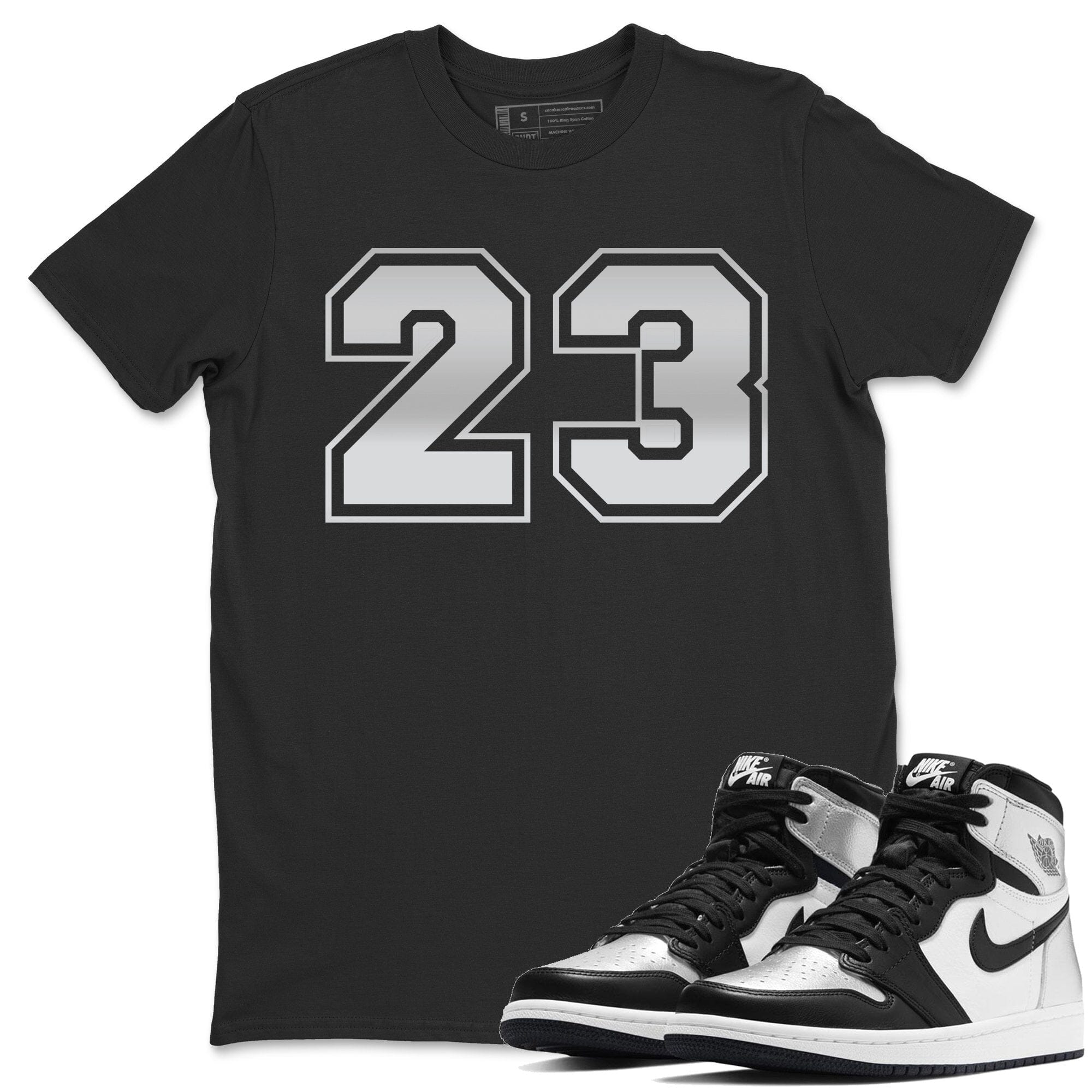 Jordan 1 Silver Toe Sneaker Match Tees Number 23 Sneaker Tees Jordan 1 Silver Toe Sneaker Release Tees Unisex Shirts