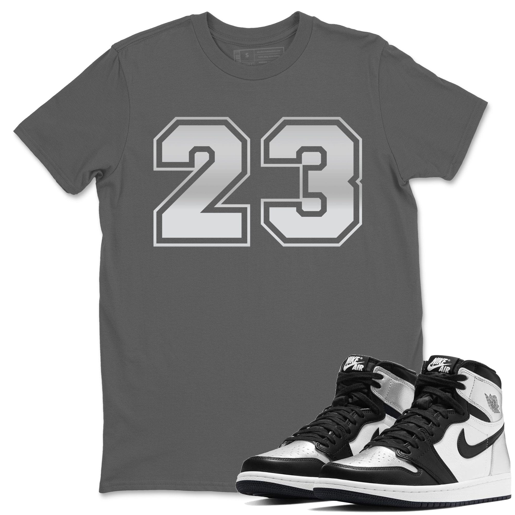Jordan 1 Silver Toe Sneaker Match Tees Number 23 Sneaker Tees Jordan 1 Silver Toe Sneaker Release Tees Unisex Shirts