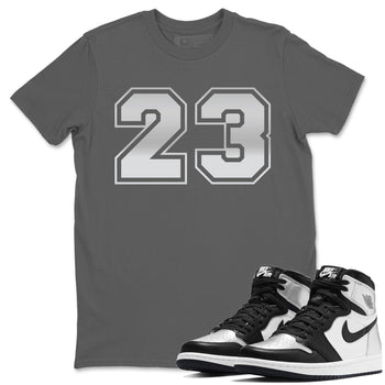 Jordan 1 Silver Toe Sneaker Match Tees Number 23 Sneaker Tees Jordan 1 Silver Toe Sneaker Release Tees Unisex Shirts