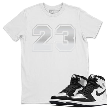 Jordan 1 Silver Toe Sneaker Match Tees Number 23 Sneaker Tees Jordan 1 Silver Toe Sneaker Release Tees Unisex Shirts