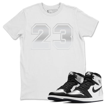 Jordan 1 Silver Toe Sneaker Match Tees Number 23 Sneaker Tees Jordan 1 Silver Toe Sneaker Release Tees Unisex Shirts