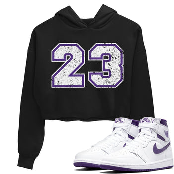 Jordan 1 WMNS Court Purple Sneaker Match Tees Number 23 Sneaker Tees Jordan 1 WMNS Court Purple Sneaker Release Tees Women's Shirts