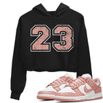 Dunk Low WMNS Rose Whisper shirt to match jordans Number 23 sneaker tees Dunk Rose Whisper SNRT Sneaker Release Tees Black 1 Crop T-Shirt