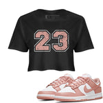 Dunk Low WMNS Rose Whisper shirt to match jordans Number 23 sneaker tees Dunk Rose Whisper SNRT Sneaker Release Tees Black 1 Crop T-Shirt