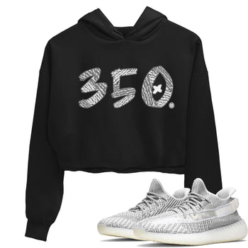 Yeezy Boost 350 Static shirt to match jordans Number 350 sneaker tees Yeezy 350 Static SNRT Sneaker Tees Sneaker Matching Clothing Brand Black 1 Crop T-Shirt