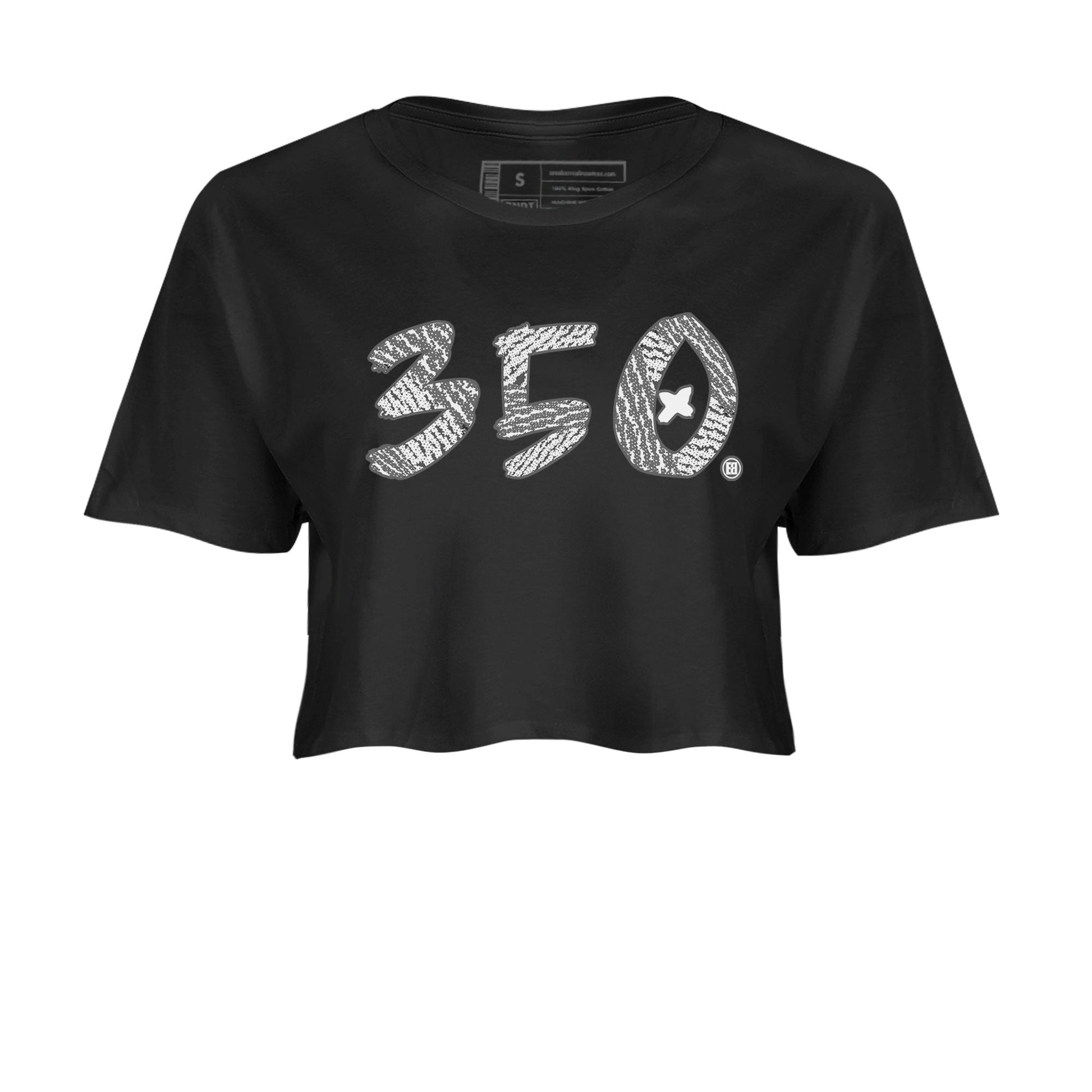 Yeezy Boost 350 Static shirt to match jordans Number 350 sneaker tees Yeezy 350 Static SNRT Sneaker Tees Sneaker Matching Clothing Brand Black 2 Crop T-Shirt