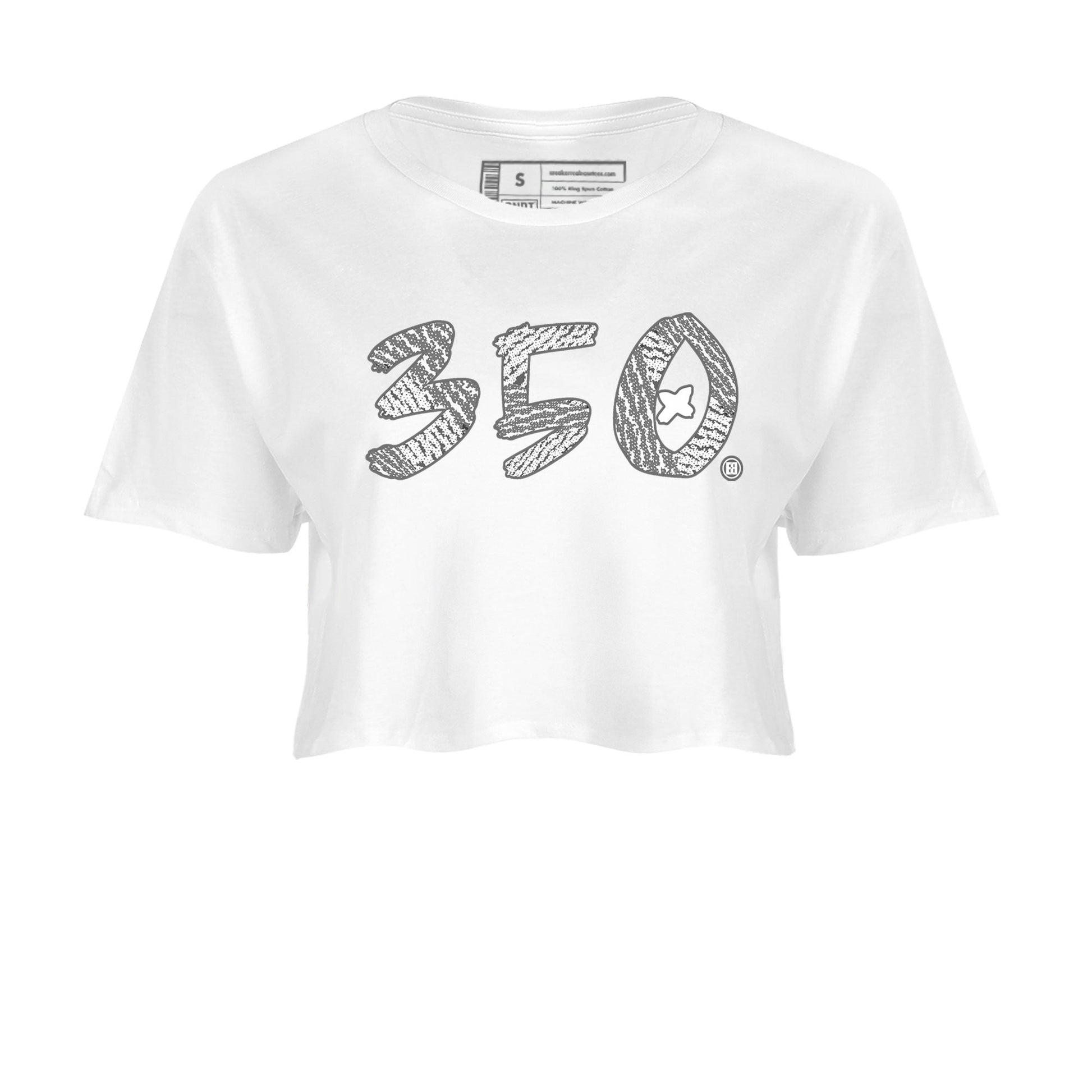 Yeezy Boost 350 Static shirt to match jordans Number 350 sneaker tees Yeezy 350 Static SNRT Sneaker Tees Sneaker Matching Clothing Brand White 2 Crop T-Shirt