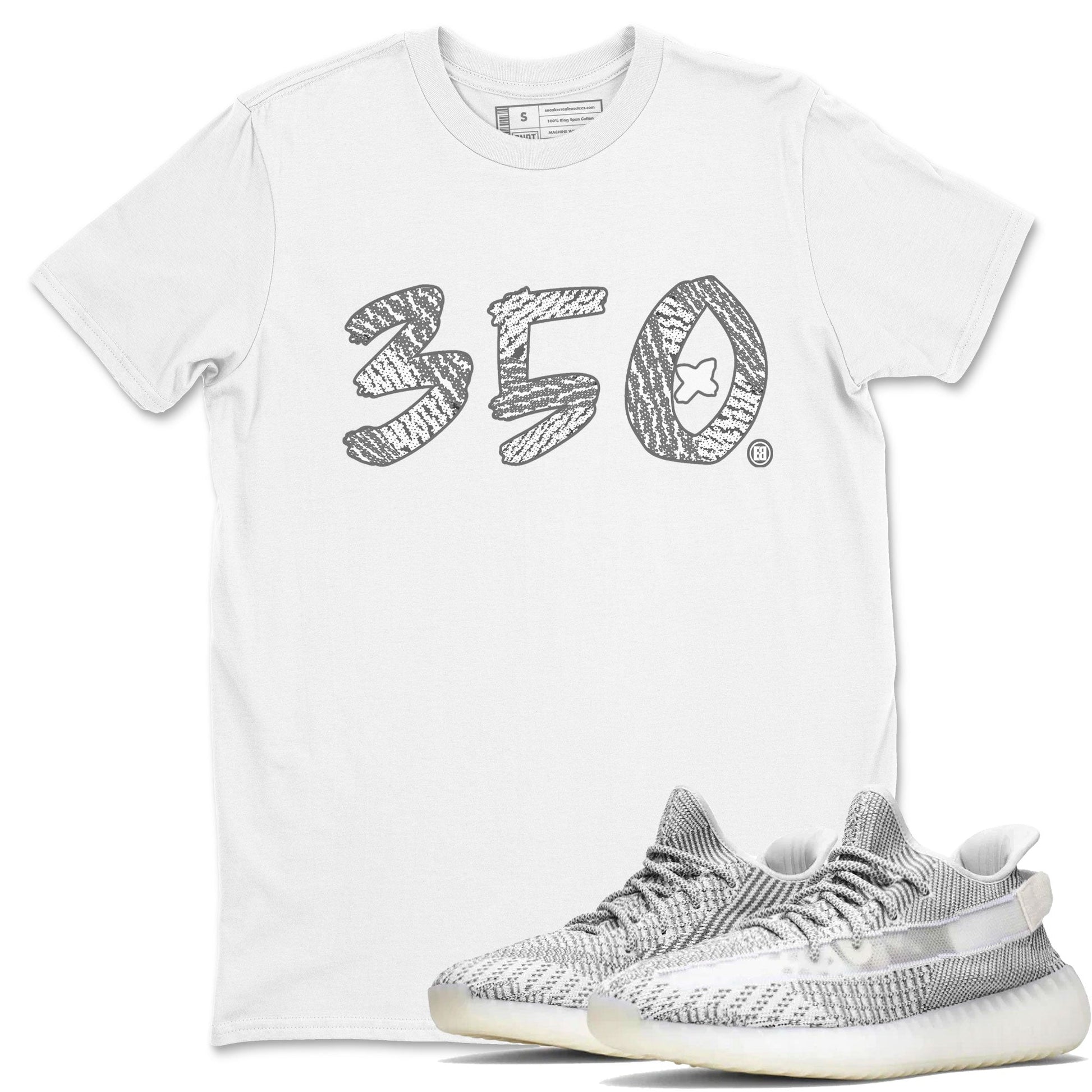 Yeezy Boost 350 Static shirt to match jordans Number 350 sneaker tees Yeezy 350 Static SNRT Sneaker Tees Sneaker Matching Clothing Brand Unisex Sneaker Tee White 1 T-Shirt