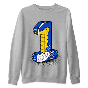 Jordan 1 Game Royal Varsity Maize Sneaker Match Tees Number Statue Sneaker Tees Jordan 1 Game Royal Varsity Maize Sneaker Release Tees Unisex Shirts