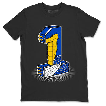 Jordan 1 Game Royal Varsity Maize Sneaker Match Tees Number Statue Sneaker Tees Jordan 1 Game Royal Varsity Maize Sneaker Release Tees Unisex Shirts