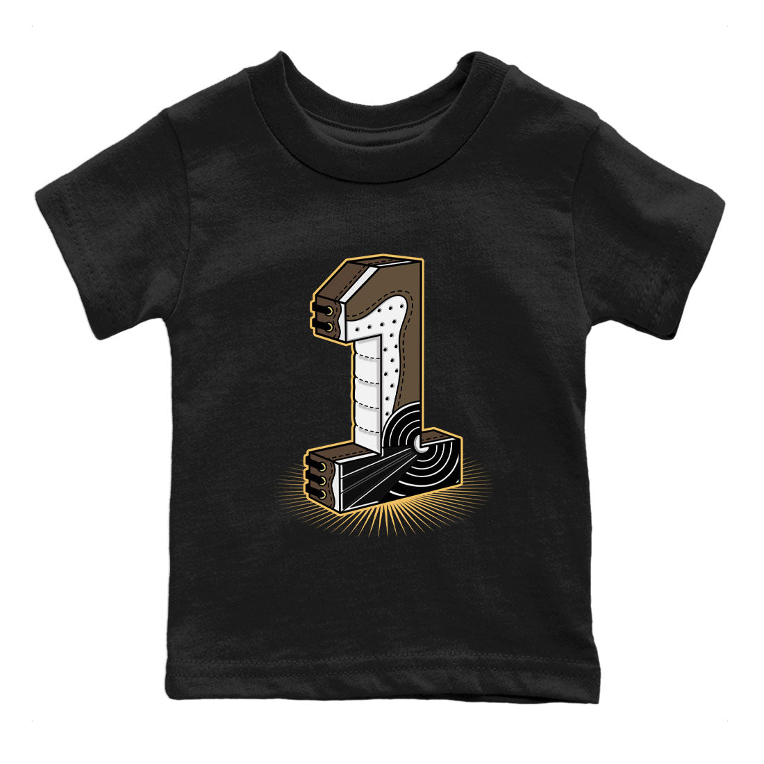 Air Jordan 1 Palomino shirt to match jordans Number Statue sneaker tees Crew Neck Jordan 1 Retro High OG Palomino SNRT Sneaker Release Tees Baby Toddler Black 2 T-Shirt