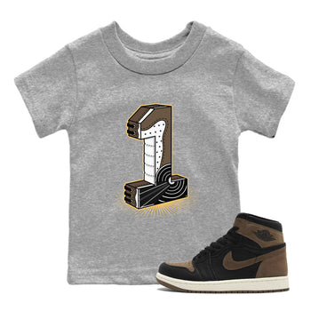 Air Jordan 1 Palomino shirt to match jordans Number Statue sneaker tees Crew Neck Jordan 1 Retro High OG Palomino SNRT Sneaker Release Tees Baby Toddler Heather Grey 1 T-Shirt