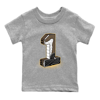 Air Jordan 1 Palomino shirt to match jordans Number Statue sneaker tees Crew Neck Jordan 1 Retro High OG Palomino SNRT Sneaker Release Tees Baby Toddler Heather Grey 2 T-Shirt