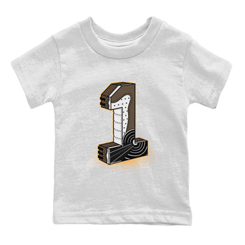 Air Jordan 1 Palomino shirt to match jordans Number Statue sneaker tees Crew Neck Jordan 1 Retro High OG Palomino SNRT Sneaker Release Tees Baby Toddler White 2 T-Shirt