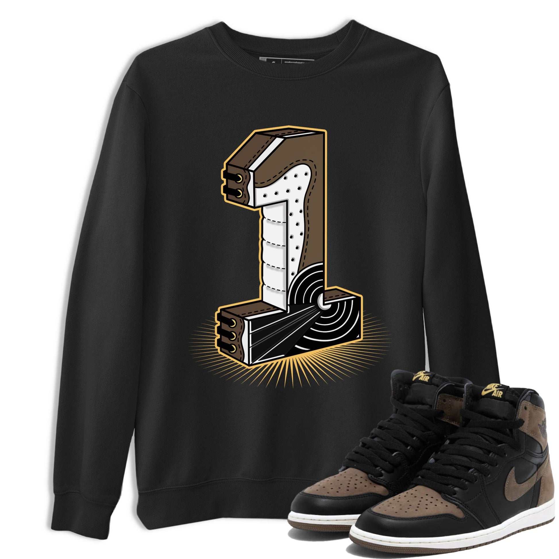 Air Jordan 1 Palomino shirt to match jordans Number Statue sneaker tees Crew Neck Jordan 1 Retro High OG Palomino SNRT Sneaker Release Tees Unisex Casual Shirts Black 1 T-Shirt