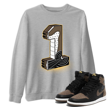 Air Jordan 1 Palomino shirt to match jordans Number Statue sneaker tees Crew Neck Jordan 1 Retro High OG Palomino SNRT Sneaker Release Tees Unisex Casual Shirts Heather Grey 1 T-Shirt