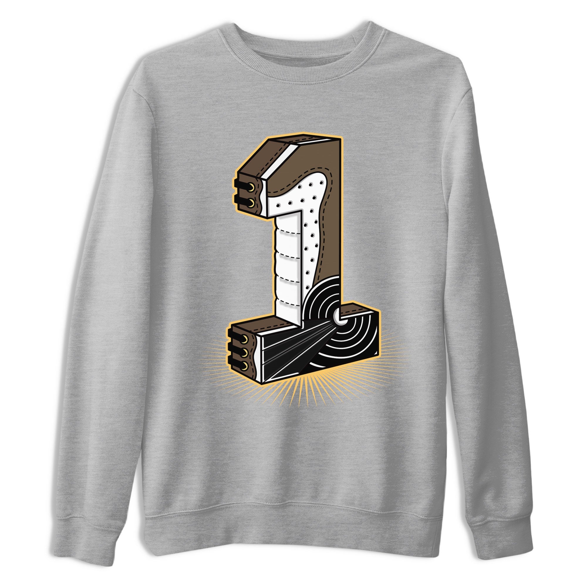 Air Jordan 1 Palomino shirt to match jordans Number Statue sneaker tees Crew Neck Jordan 1 Retro High OG Palomino SNRT Sneaker Release Tees Unisex Casual Shirts Heather Grey 2 T-Shirt