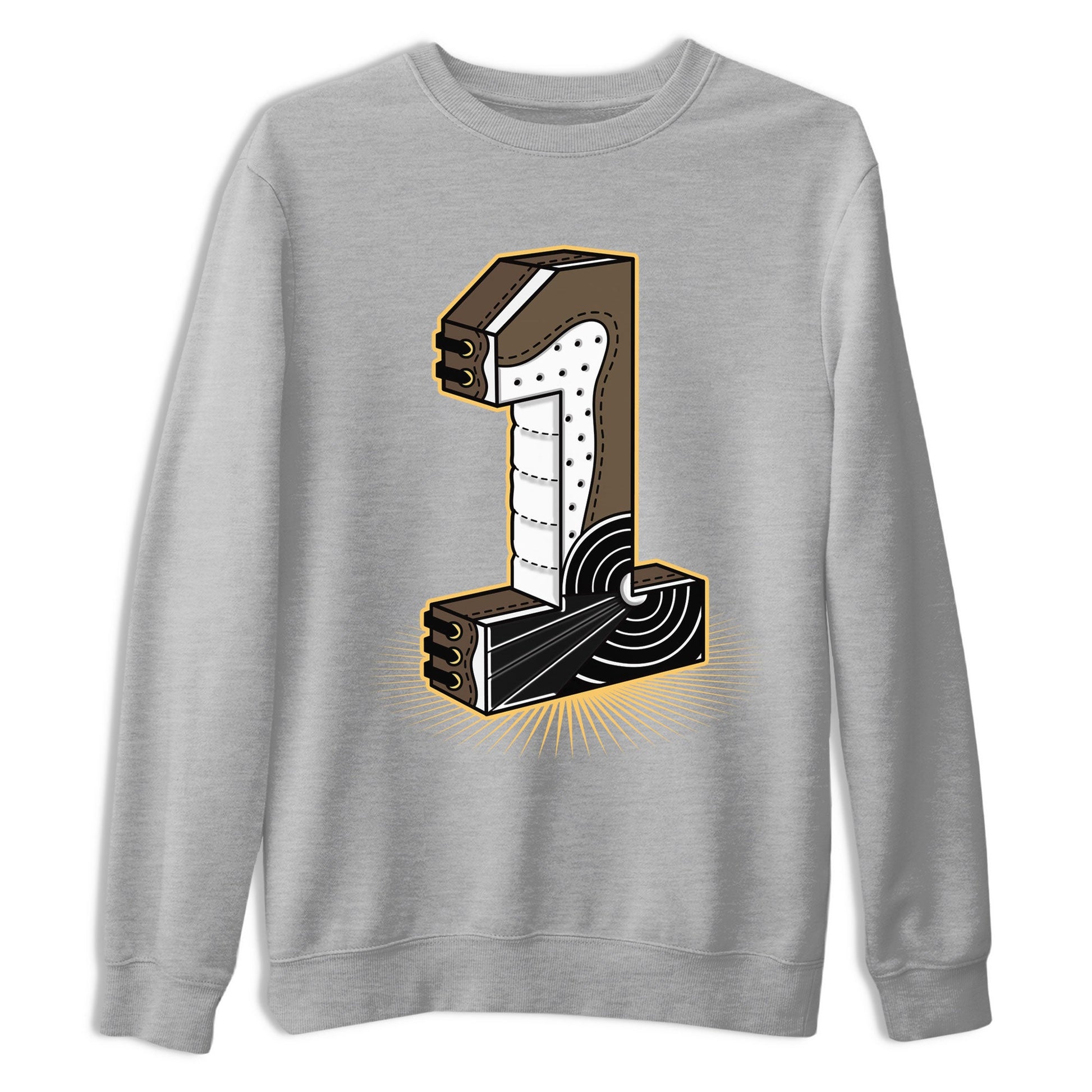 Air Jordan 1 Palomino shirt to match jordans Number Statue sneaker tees Crew Neck Jordan 1 Retro High OG Palomino SNRT Sneaker Release Tees Unisex Casual Shirts Heather Grey 2 T-Shirt