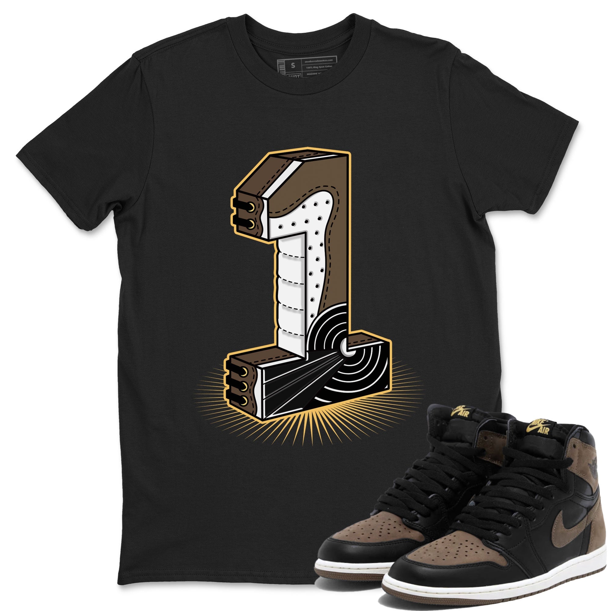 Air Jordan 1 Palomino shirt to match jordans Number Statue sneaker tees Crew Neck Jordan 1 Retro High OG Palomino SNRT Sneaker Release Tees Unisex Casual Shirts Black 1 T-Shirt