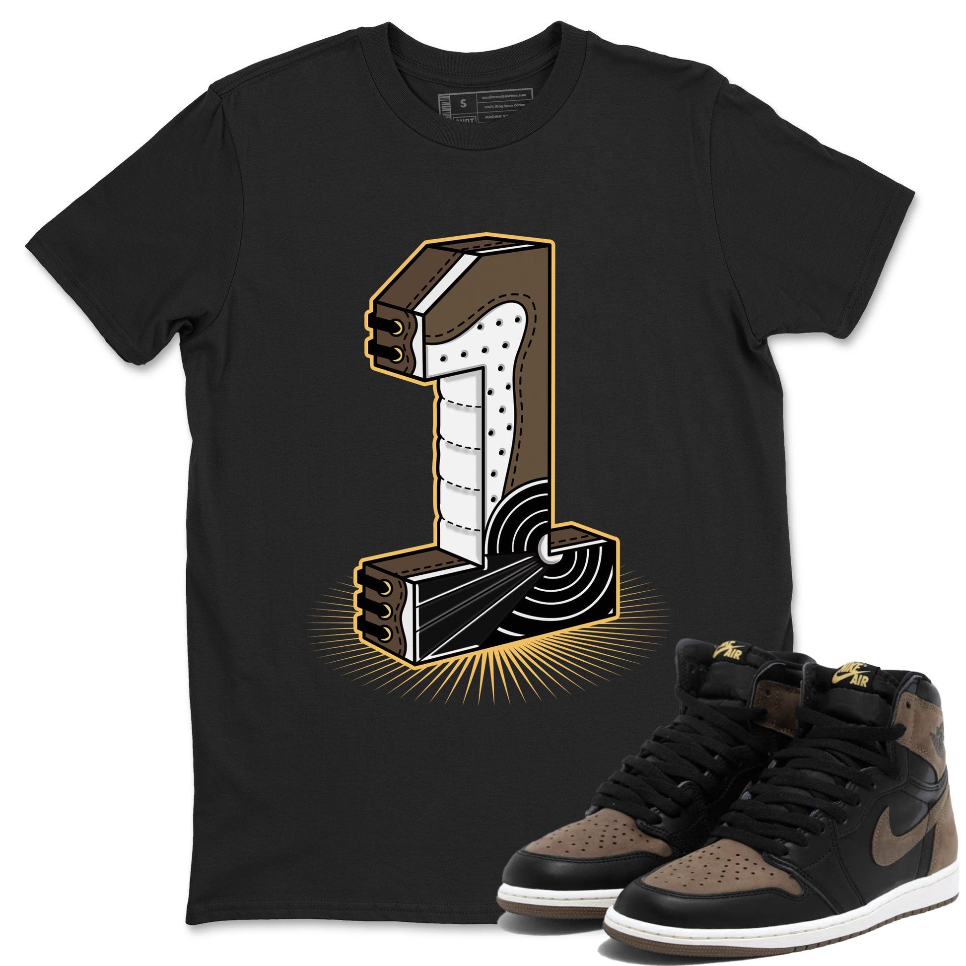 Air Jordan 1 Palomino shirt to match jordans Number Statue sneaker tees Crew Neck Jordan 1 Retro High OG Palomino SNRT Sneaker Release Tees Unisex Casual Shirts Black 1 T-Shirt