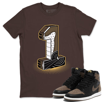 Air Jordan 1 Palomino shirt to match jordans Number Statue sneaker tees Crew Neck Jordan 1 Retro High OG Palomino SNRT Sneaker Release Tees Unisex Casual Shirts Dark Chocolate 1 T-Shirt