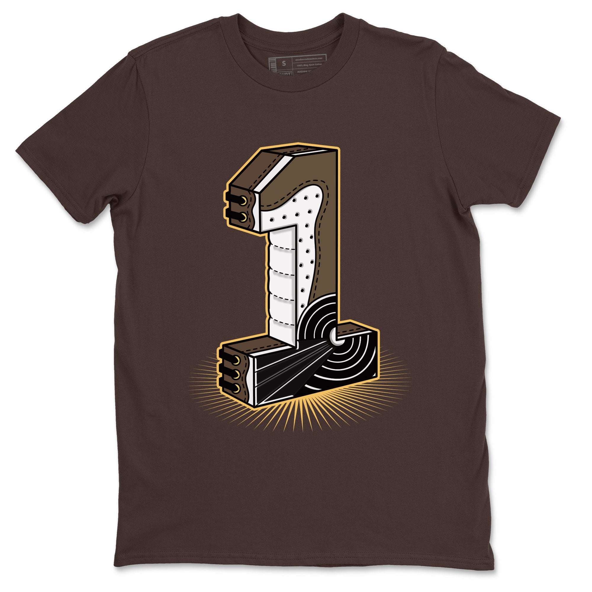 Air Jordan 1 Palomino shirt to match jordans Number Statue sneaker tees Crew Neck Jordan 1 Retro High OG Palomino SNRT Sneaker Release Tees Unisex Casual Shirts Dark Chocolate 2 T-Shirt