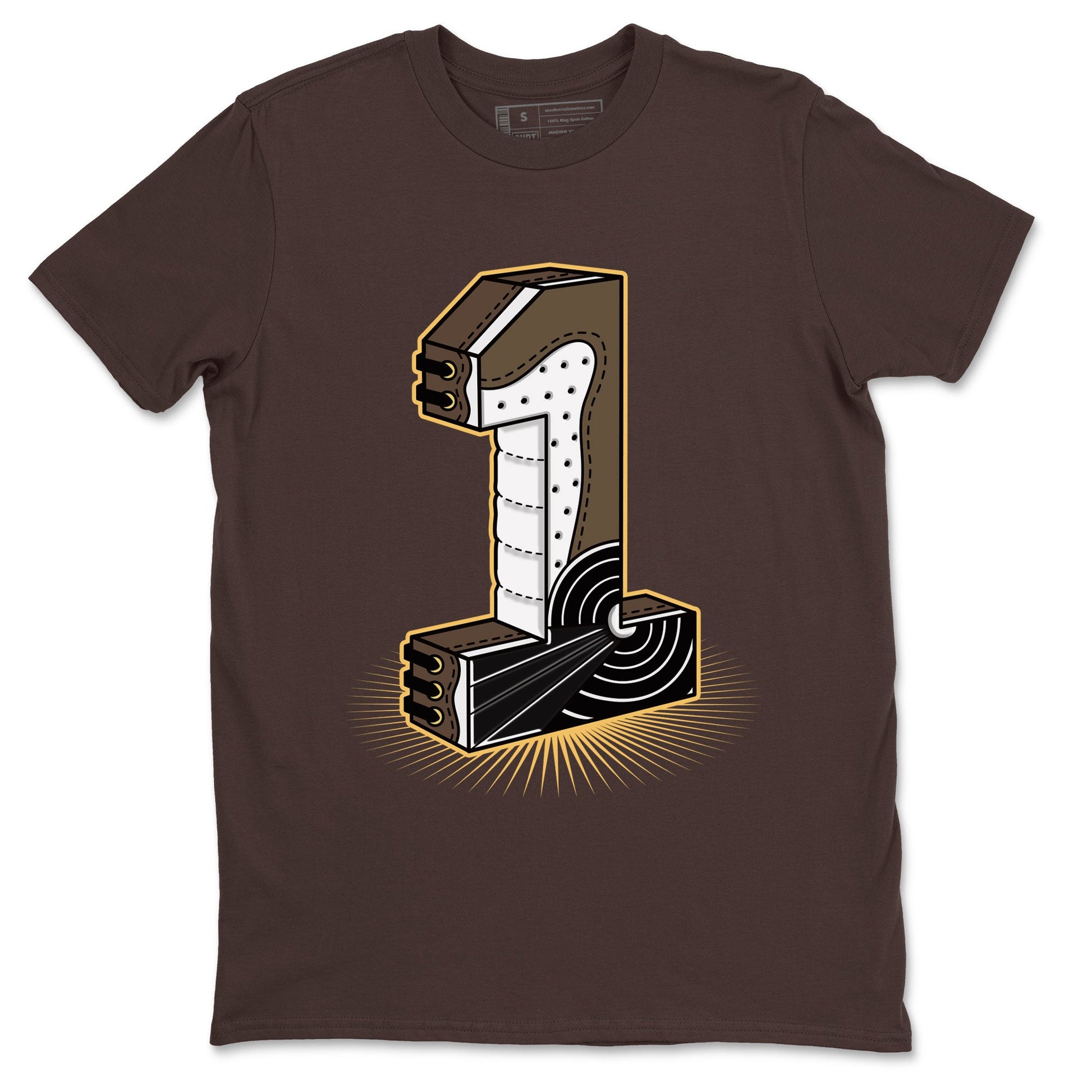 Air Jordan 1 Palomino shirt to match jordans Number Statue sneaker tees Crew Neck Jordan 1 Retro High OG Palomino SNRT Sneaker Release Tees Unisex Casual Shirts Dark Chocolate 2 T-Shirt