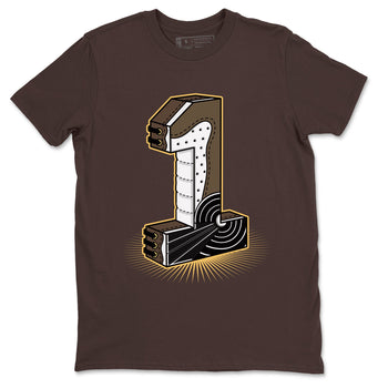 Air Jordan 1 Palomino shirt to match jordans Number Statue sneaker tees Crew Neck Jordan 1 Retro High OG Palomino SNRT Sneaker Release Tees Unisex Casual Shirts Dark Chocolate 2 T-Shirt