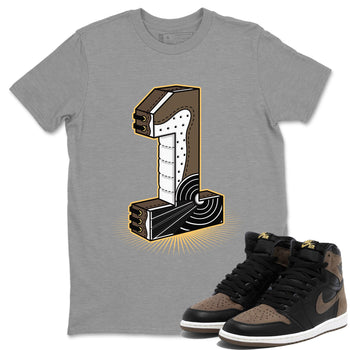 Air Jordan 1 Palomino shirt to match jordans Number Statue sneaker tees Crew Neck Jordan 1 Retro High OG Palomino SNRT Sneaker Release Tees Unisex Casual Shirts Heather Grey 1 T-Shirt