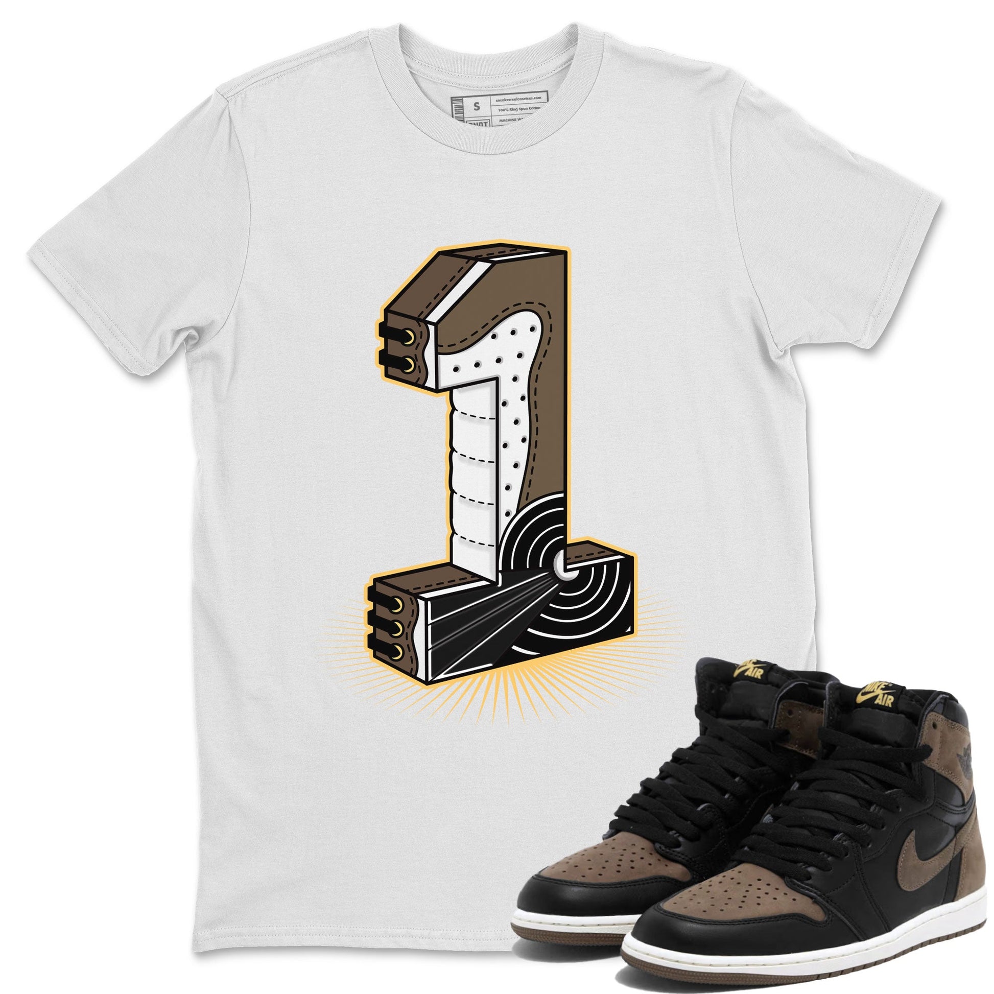 Air Jordan 1 Palomino shirt to match jordans Number Statue sneaker tees Crew Neck Jordan 1 Retro High OG Palomino SNRT Sneaker Release Tees Unisex Casual Shirts White 1 T-Shirt
